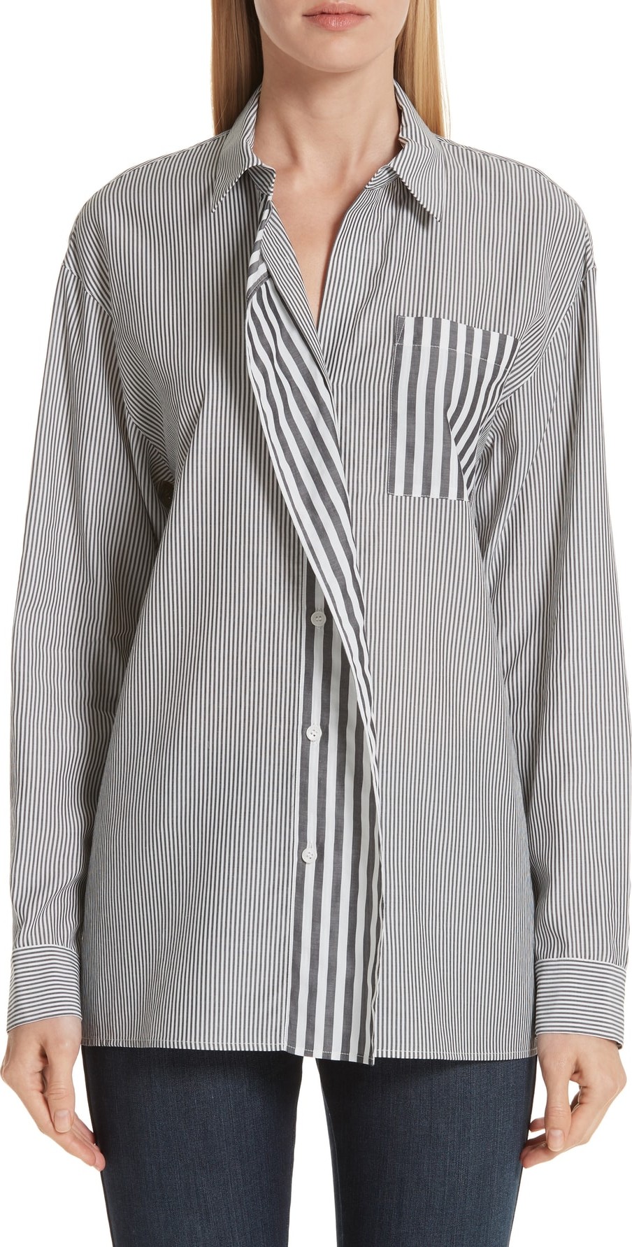 Lafayette 148 New York Tommy Curve Placket Shirt
