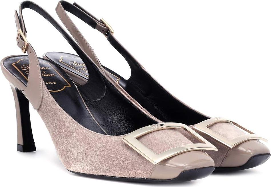 Roger Vivier Trompette suede slingback pumps
