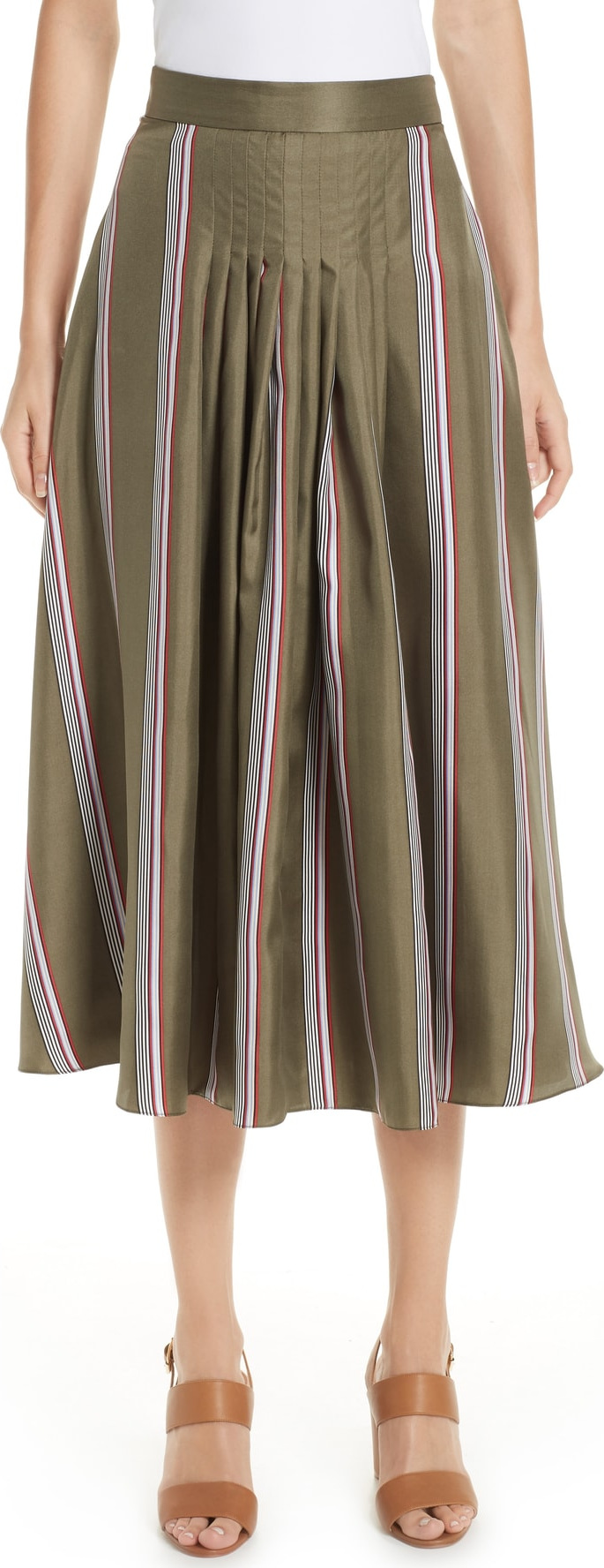 Roksanda Tahki Stripe Silk Skirt