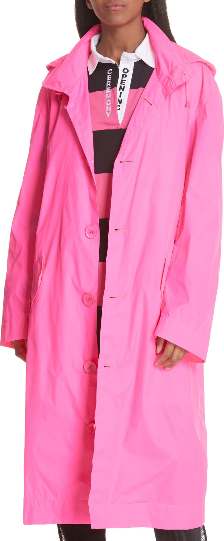 Opening Ceremony Nylon Logo Trench Coat