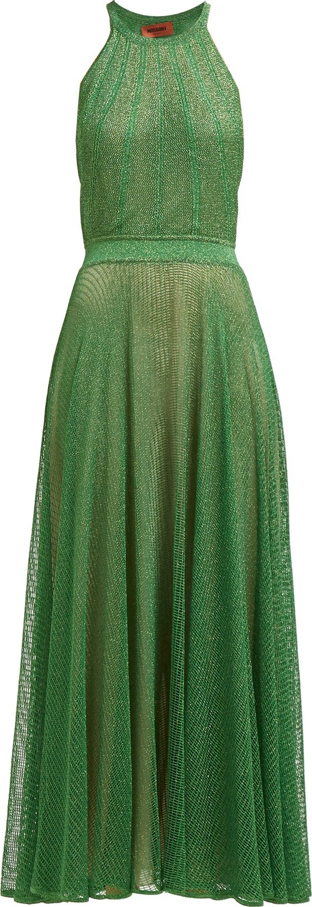 Missoni Halterneck lamé crochet-knit dress