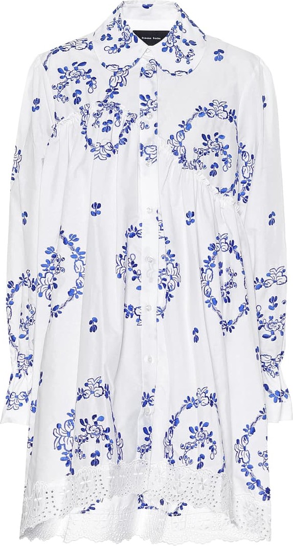 Simone Rocha Floral cotton-blend shirt