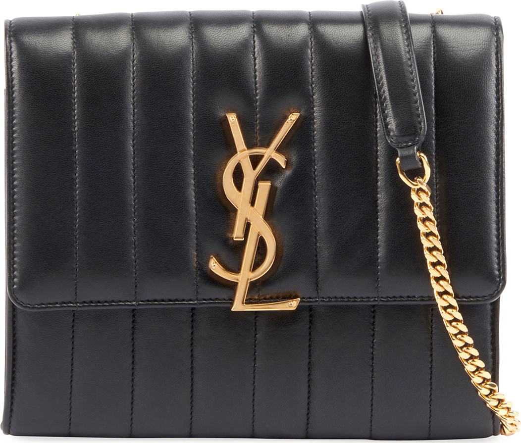 Saint Laurent Vicky Monogram YSL Small Quilted Leather Crossbody Bag