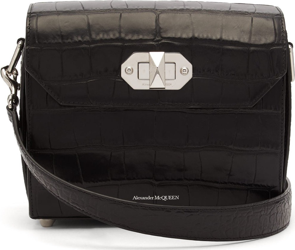 Alexander McQueen Box 21 crocodile-effect leather cross-body bag