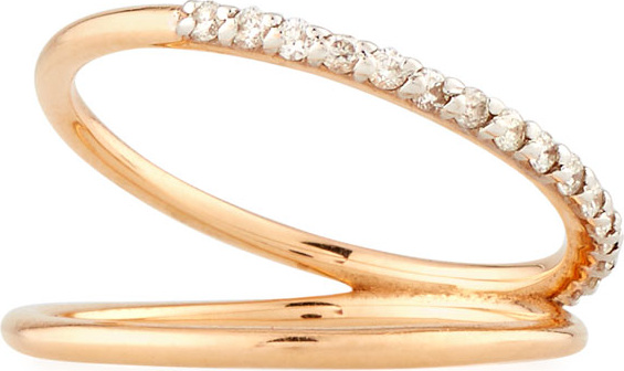Kismet by Milka Spectrum Two-Row Ring with Diamonds in 14K Rose Gold