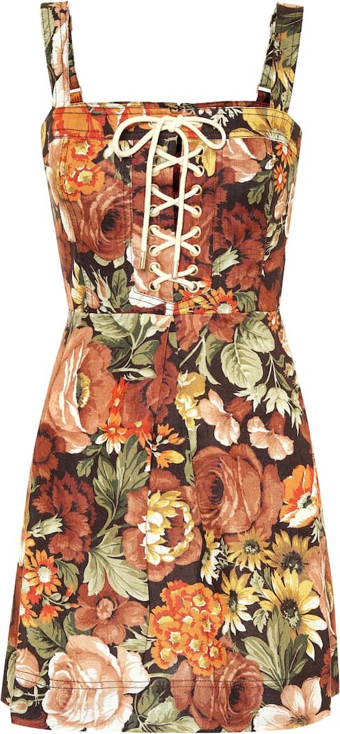 Zimmermann Bonita floral linen minidress