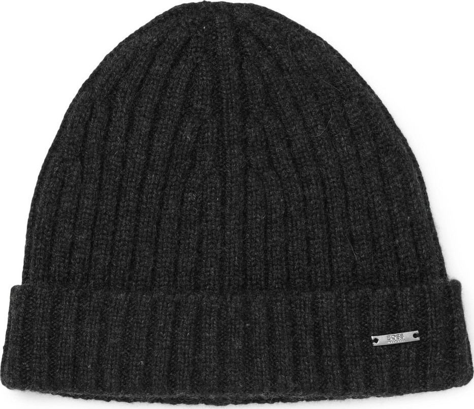 HUGO BOSS Ribbed Cashmere Beanie
