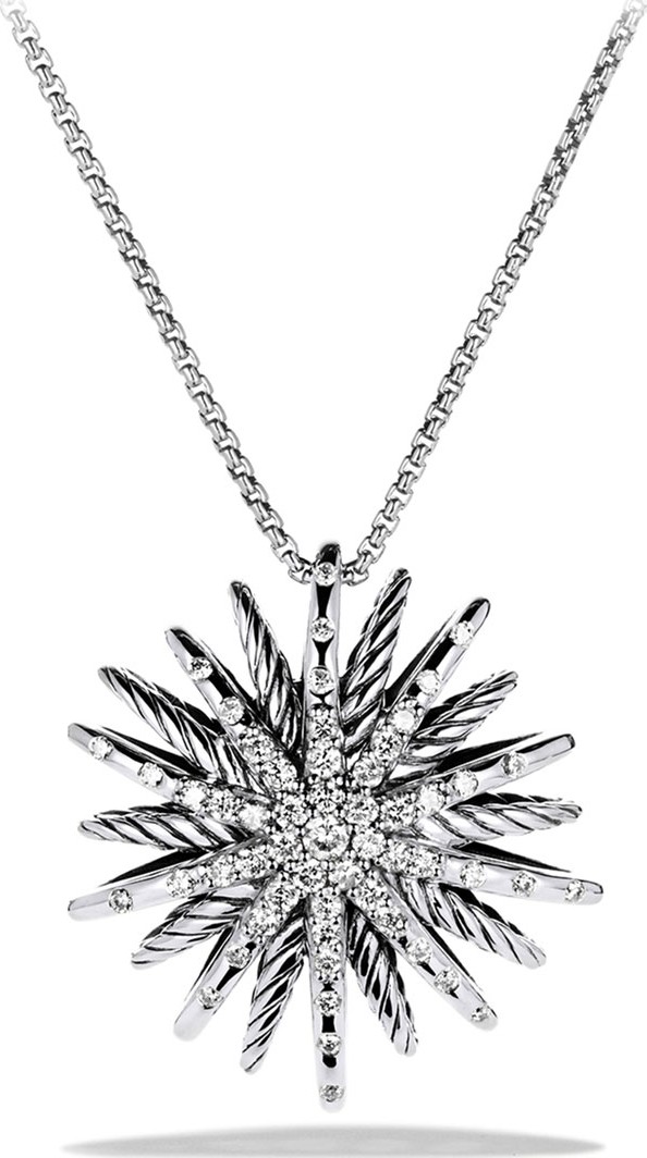 David Yurman Starburst Medium Pendant with Diamonds on Chain