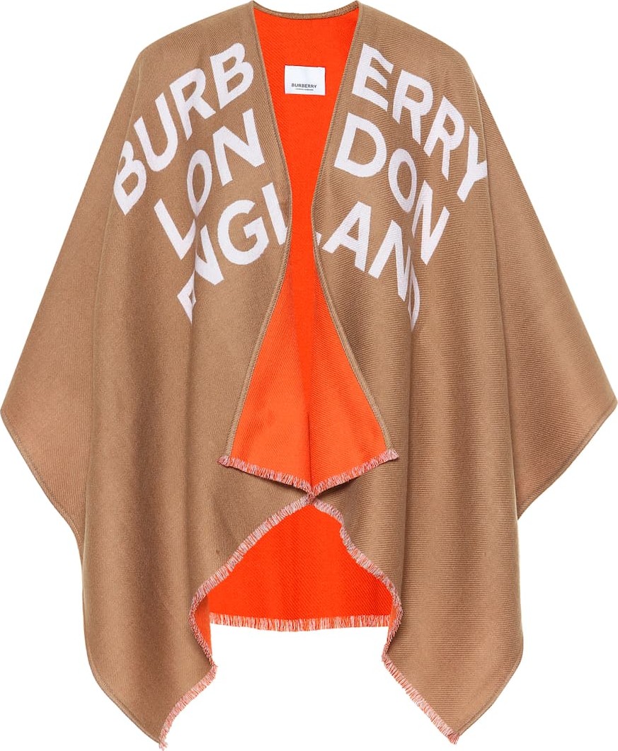 Burberry London England Intarsia wool cape