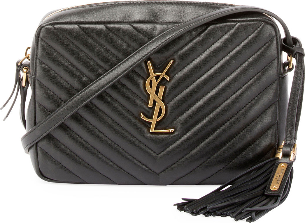 Saint Laurent Loulou Monogram YSL Medium Chevron Quilted Leather Camera Shoulder Bag