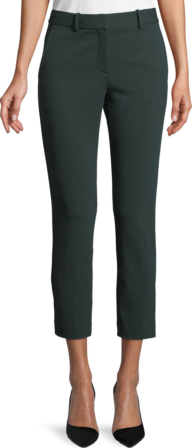 Theory Trecca 2K Textured-Knit Skinny-Leg Cropped Pants