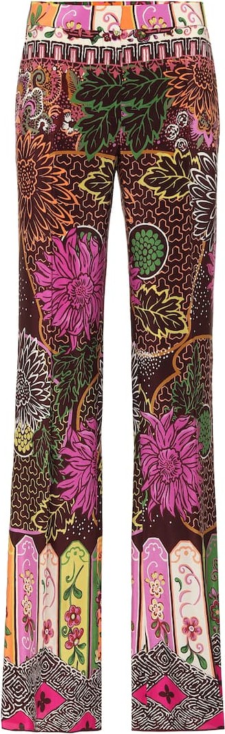 Valentino Printed silk-crêpe de chine pants