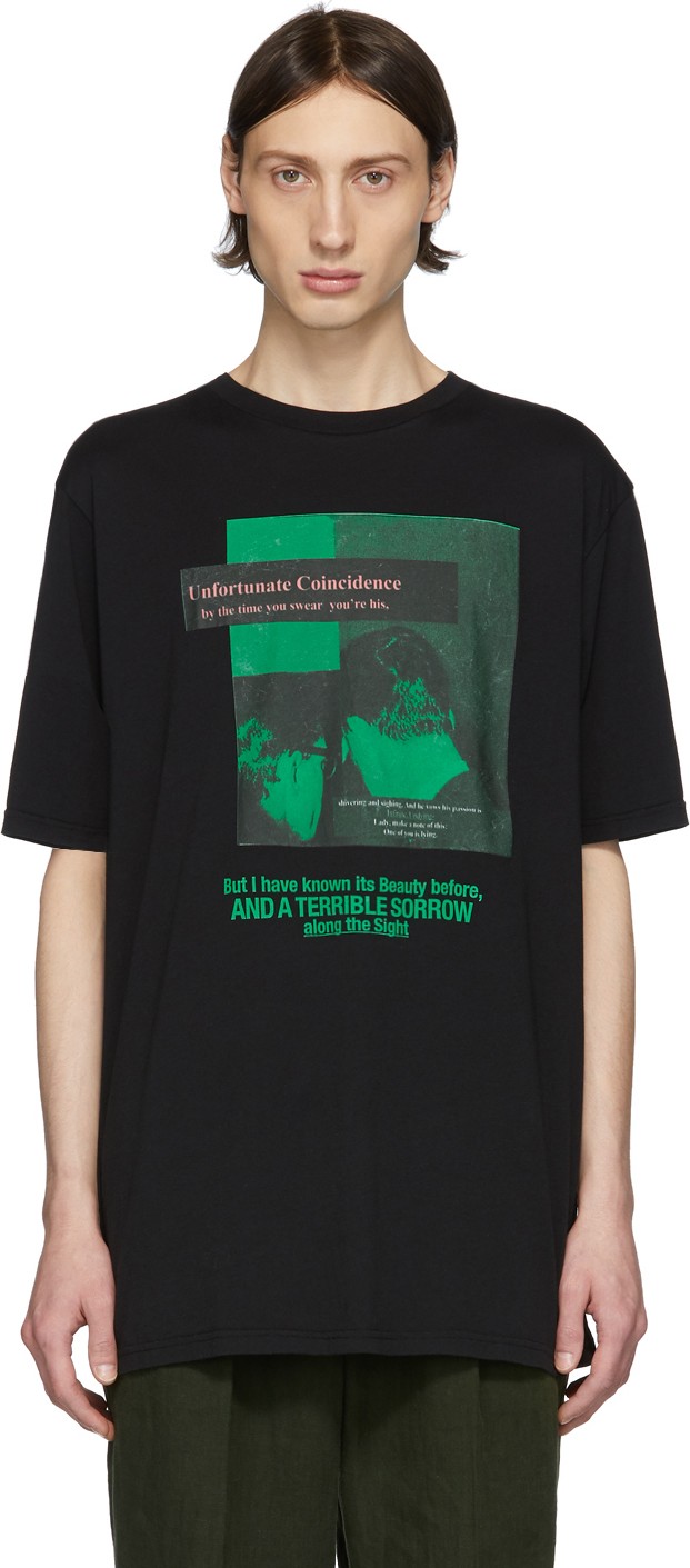 Haider Ackermann Black 'Unfortunate Coincidence' T-Shirt