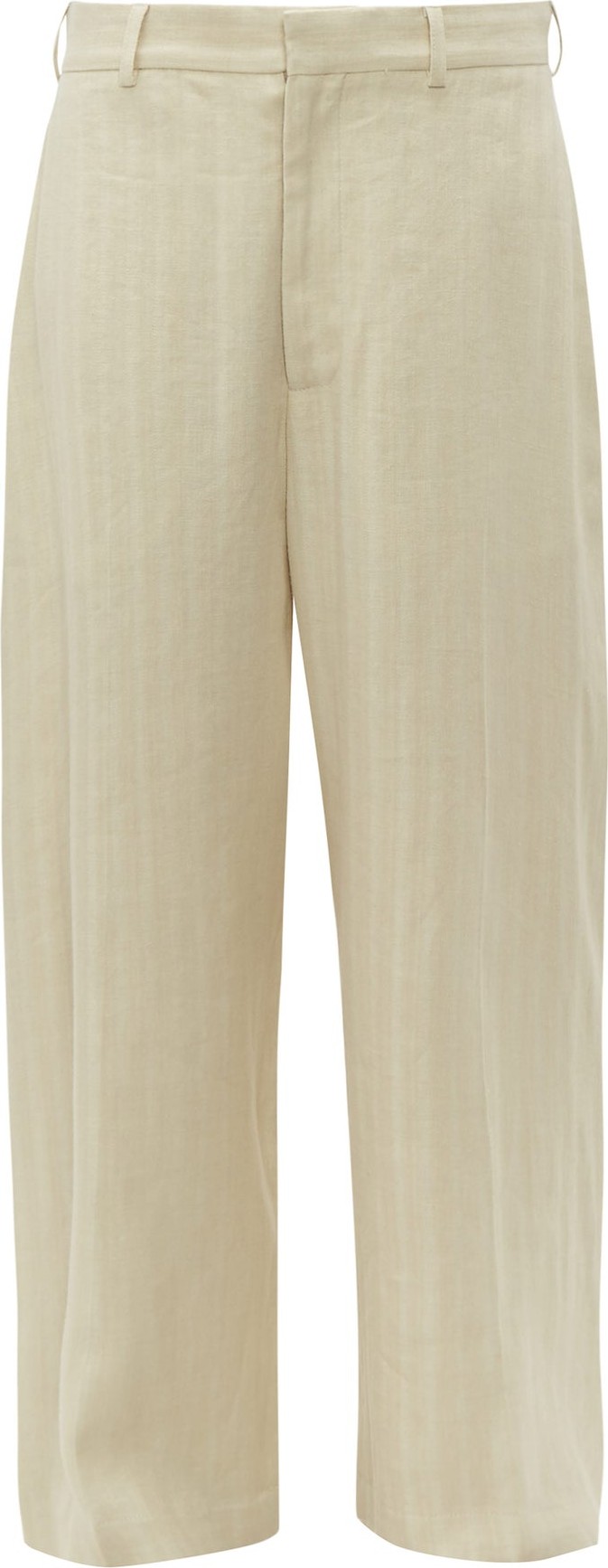 Raey Wide-leg slubby linen-blend trousers