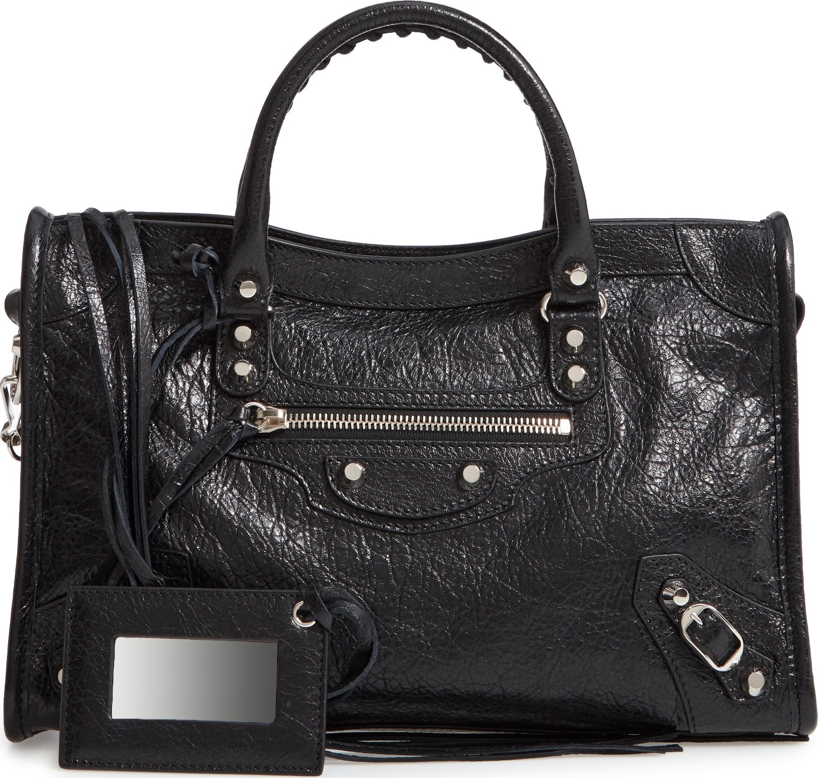 Balenciaga Small Classic City Logo Strap Leather Tote