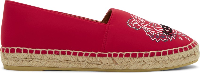 KENZO Red Neoprene Classic Tiger Espadrilles