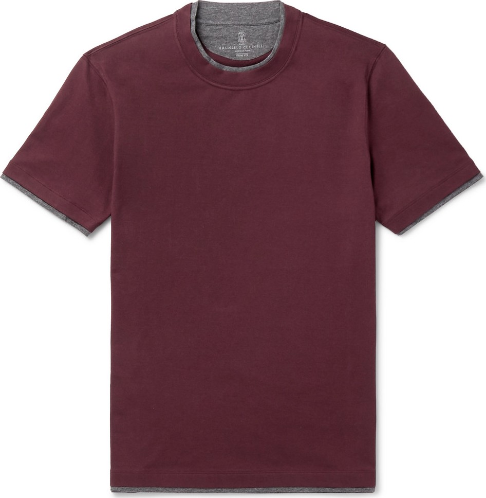 Brunello Cucinelli Slim-Fit Layered Cotton-Jersey T-Shirt