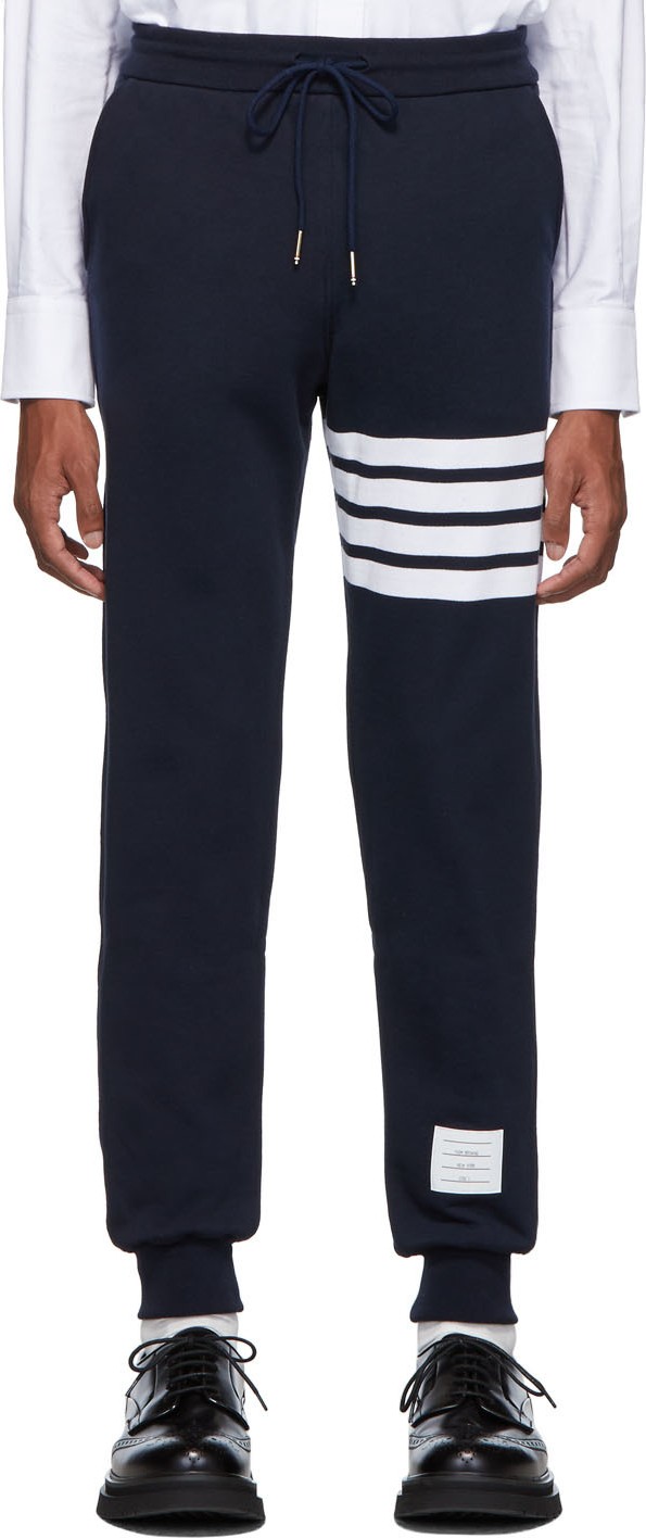 Thom Browne Navy 4-Bar Classic Lounge Pants
