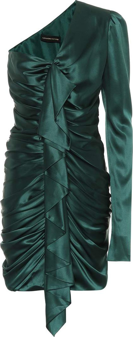 Alexandre Vauthier Stretch silk one-shoulder minidress