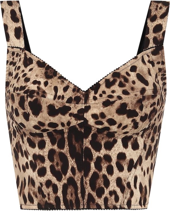 Dolce & Gabbana Leopard-print stretch-silk bustier Dolce & Gabbana Leopard-print stretch-silk bustier