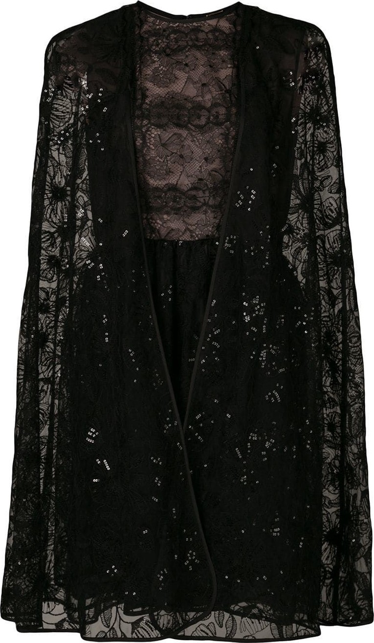 Giambattista Valli lace-embroidered cape dress