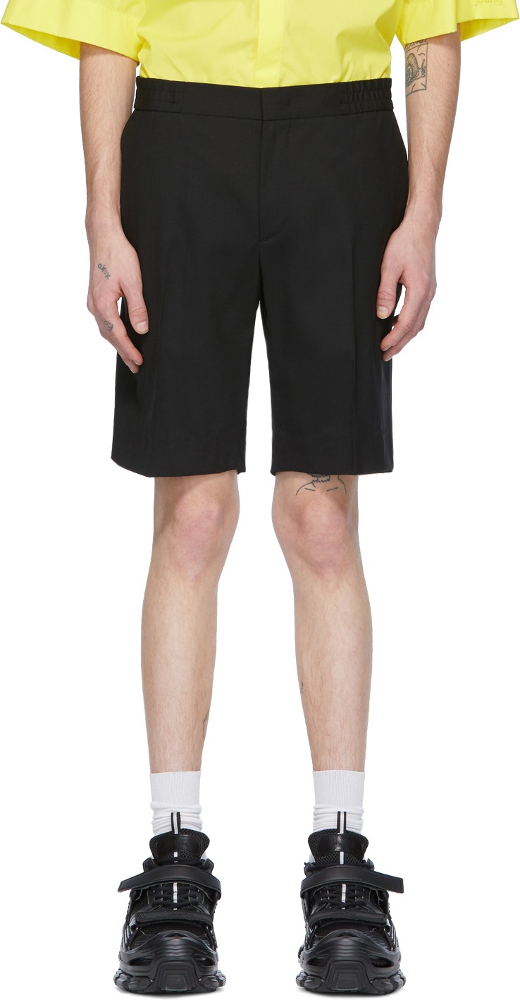 Juun.J Black Wool Shorts