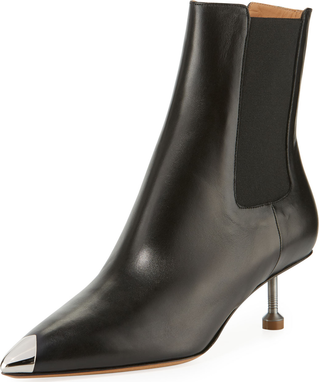 Maison Margiela Pointed-Toe Leather Booties