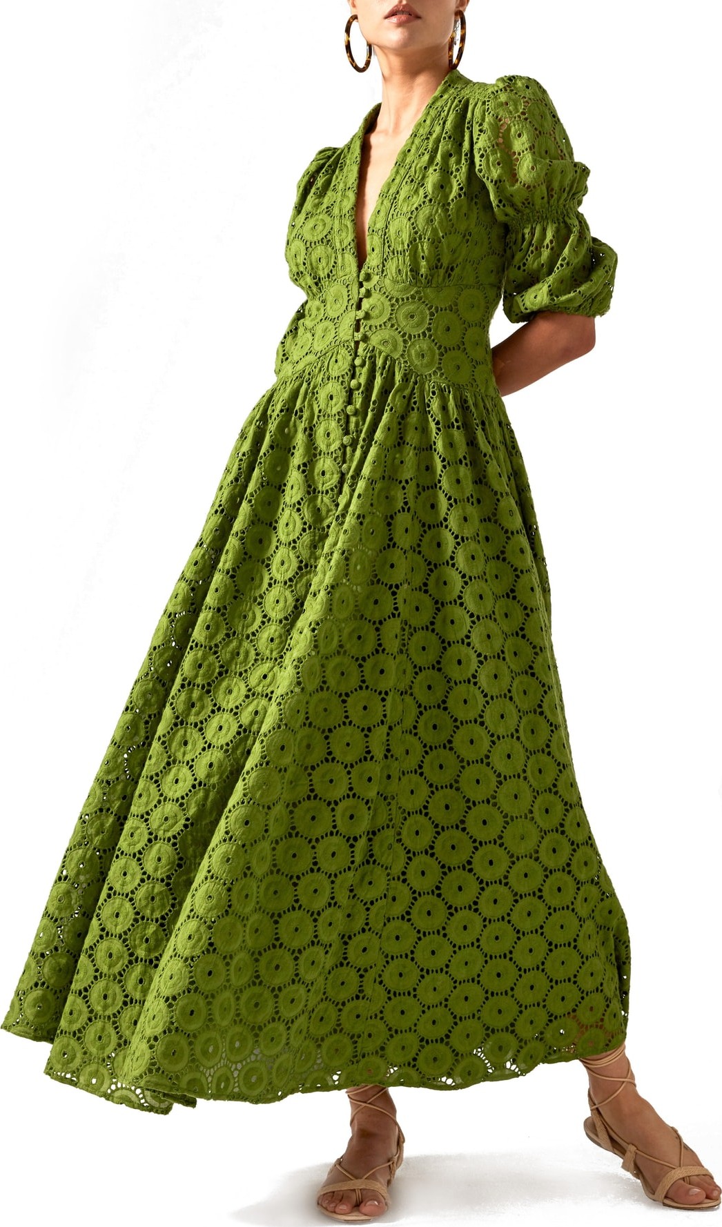 Cult Gaia Willow Eyelet Maxi Dress