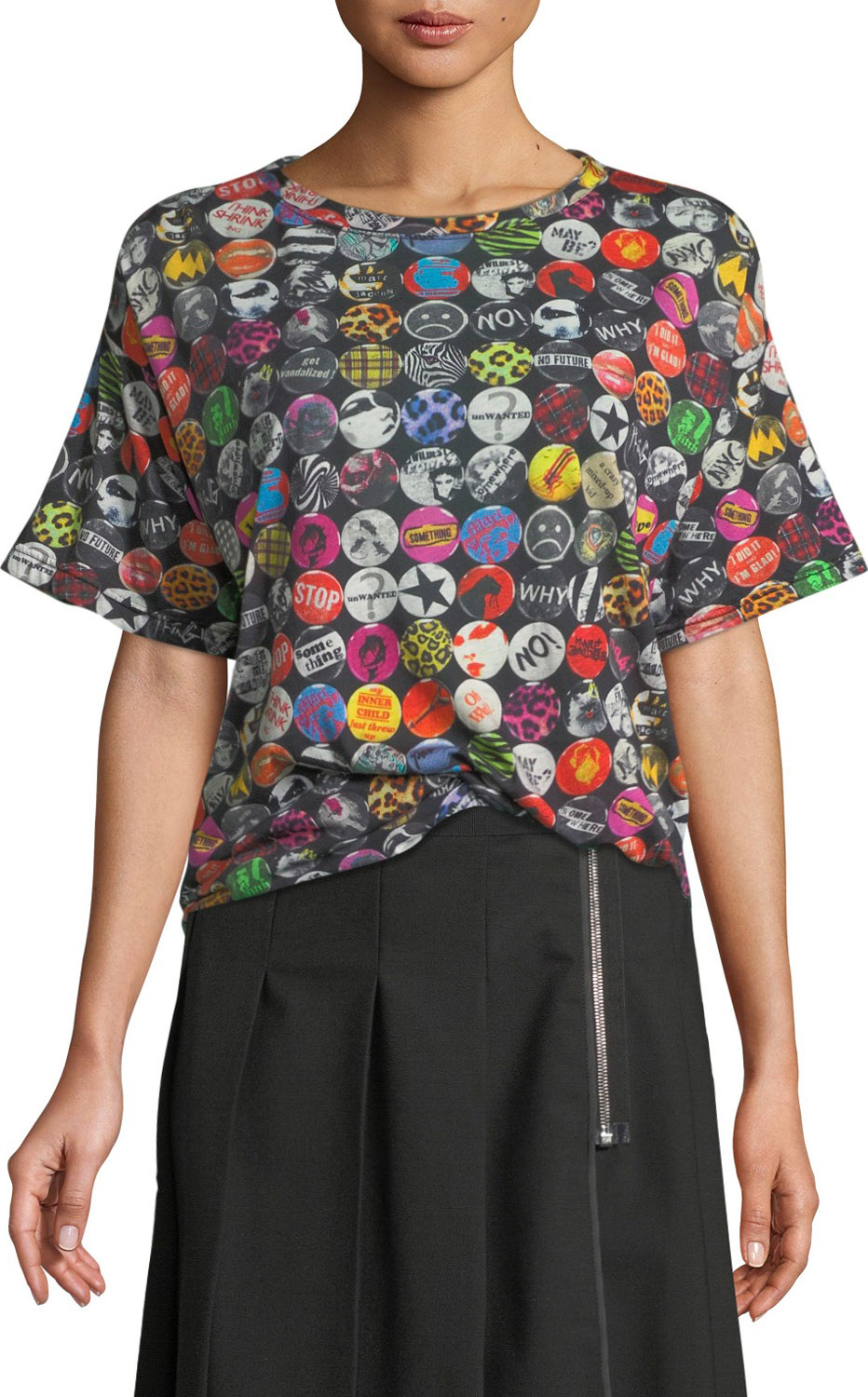 MARC JACOBS Badges-Print Short-Sleeve Cotton T-Shirt