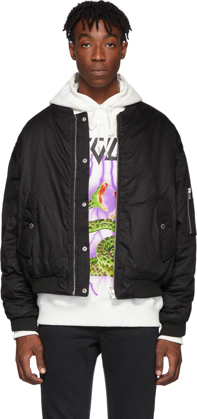 Stolen Girlfriends Club SSENSE Exclusive Reversible Black Lightning Stolen Bomber Jacket