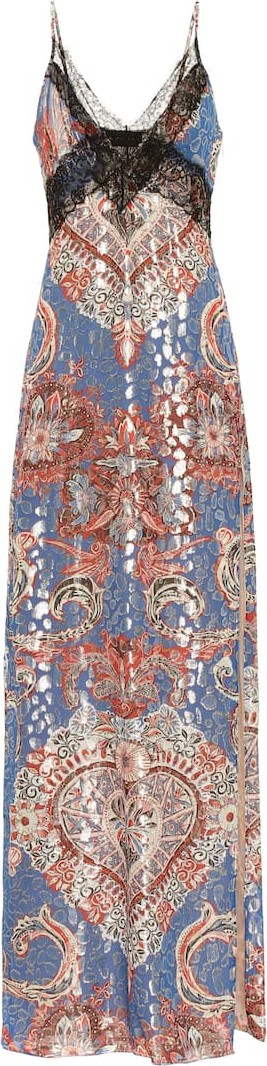 Dundas Fil coupé stretch-silk slip dress