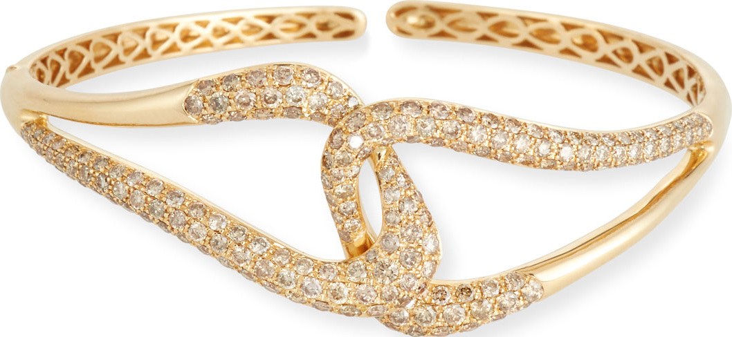 Etho Maria 18k Gold & Brown Diamond Link Bracelet