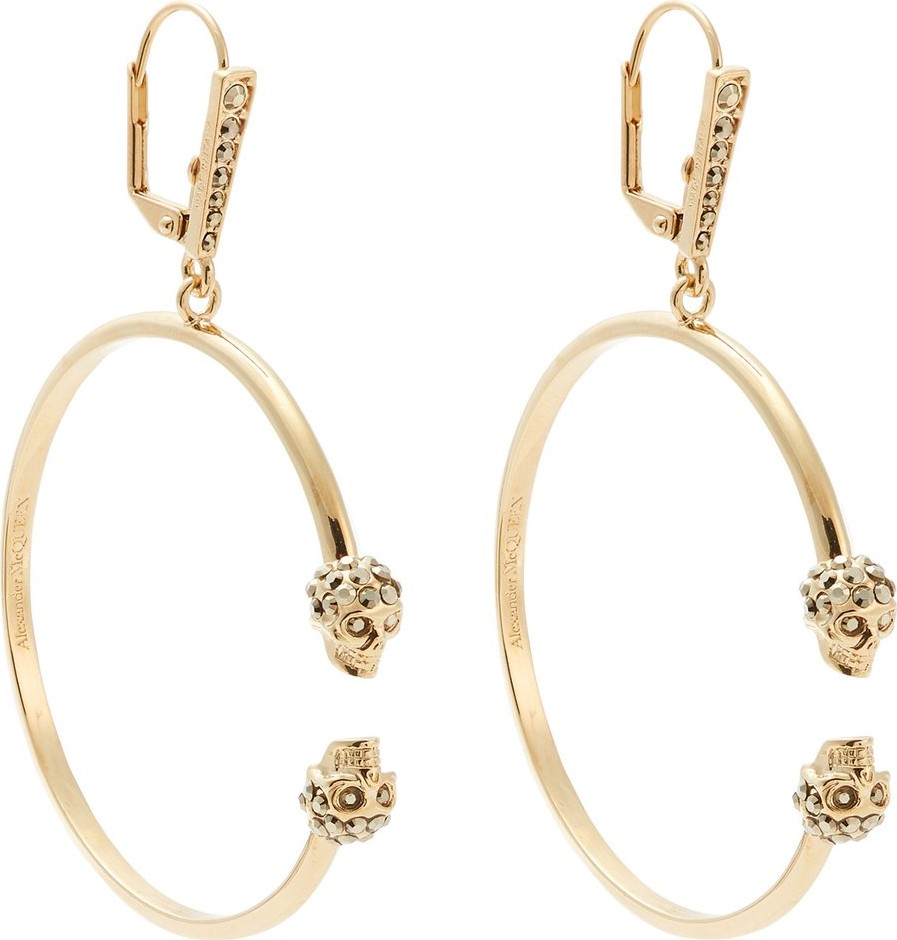 Alexander McQueen Double skull hoop earrings
