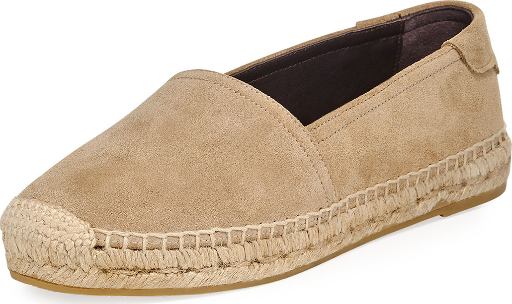 Saint Laurent Suede Platform Espadrille Flat