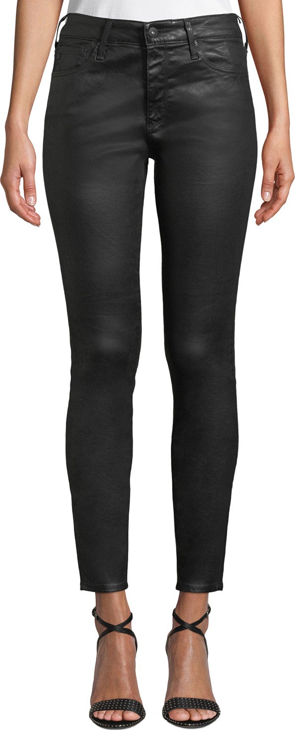 AG Jeans Farrah Sateen High-Rise Ankle Skinny Jeans