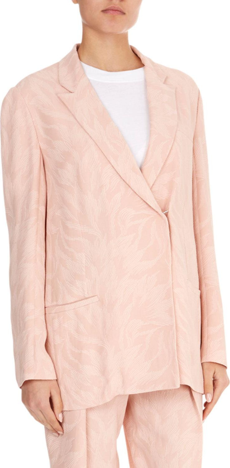 VICTORIA, VICTORIA BECKHAM Hook-Closure Peak-Lapel Palm-Jacquard Jacket