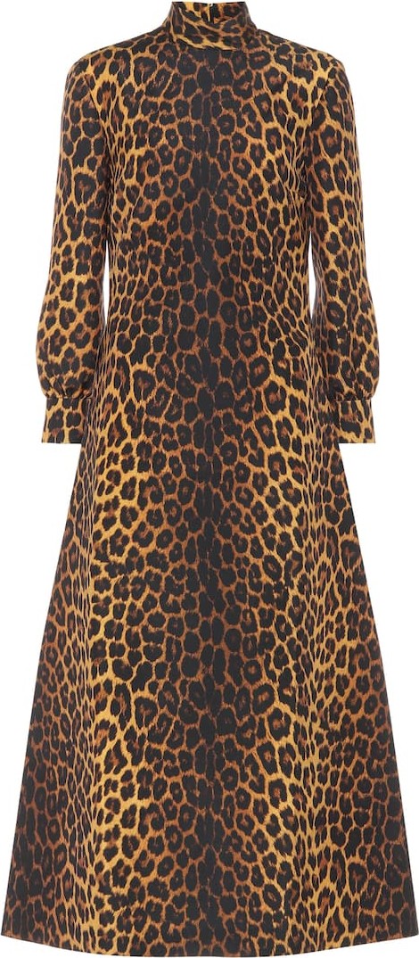 Gucci Leopard-print wool-blend dress