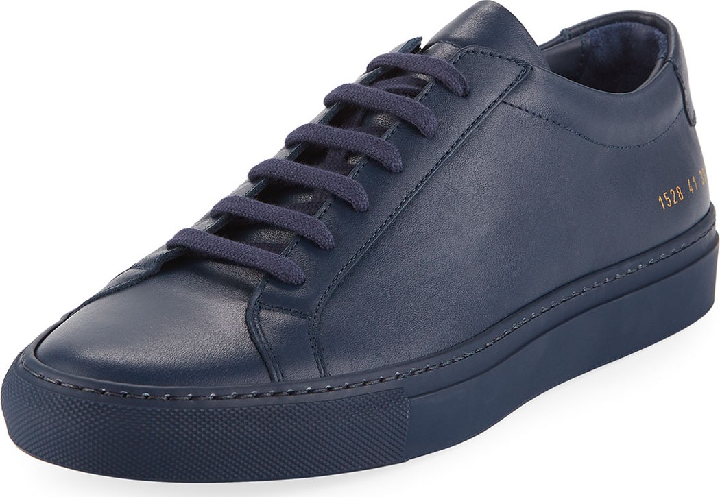 Common Projects Men's Achilles Leather Low-Top Sneakers, Navy