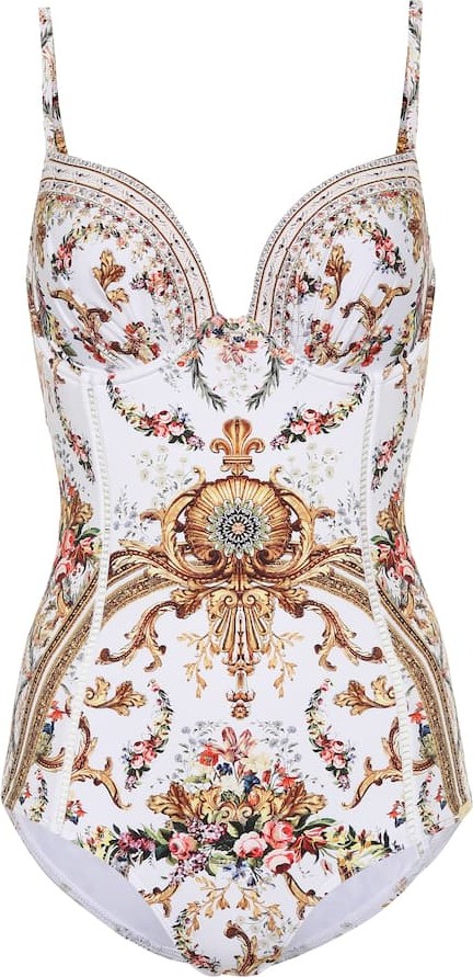 Camilla Embellished printed swimsuit