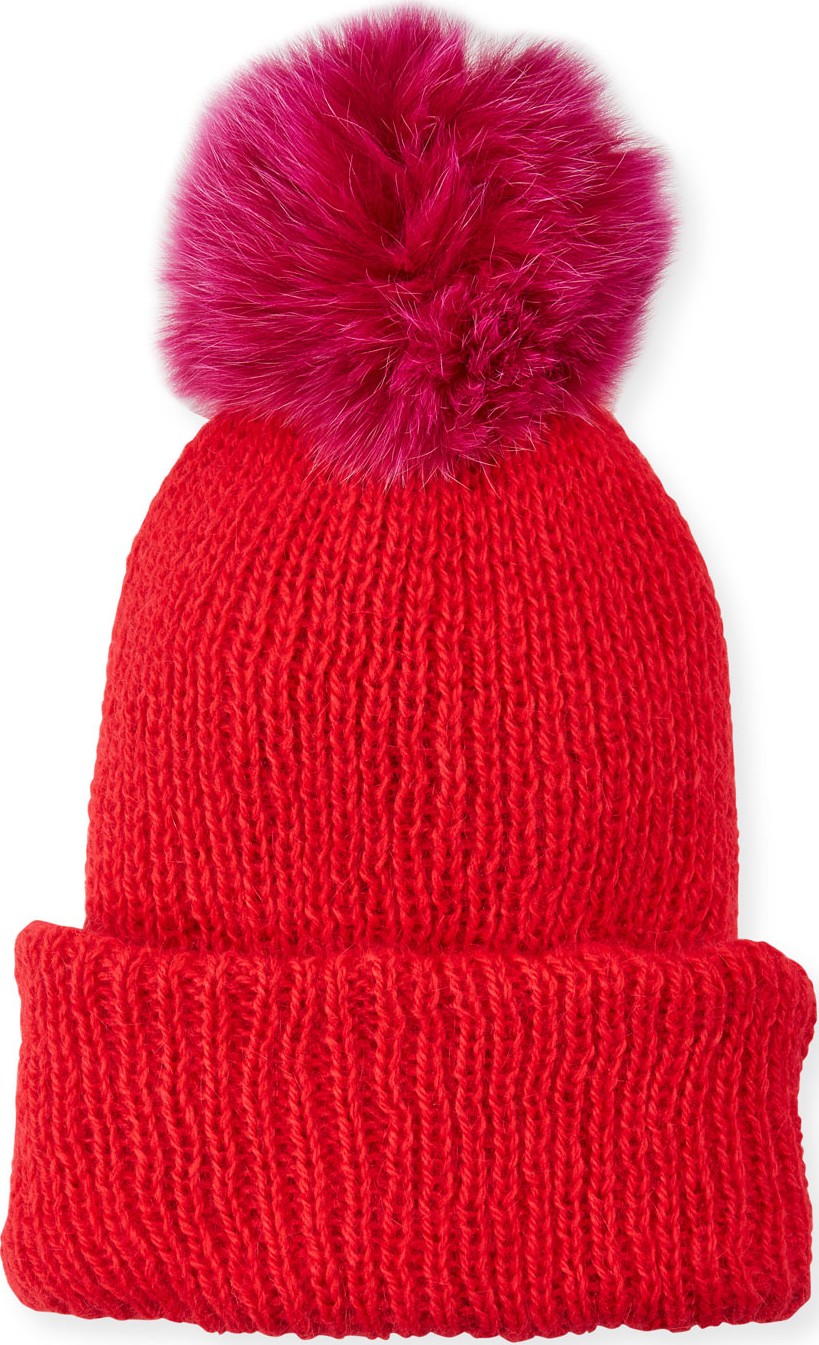 Eugenia Kim Maddox Beanie Hat w/ Fur Pompom