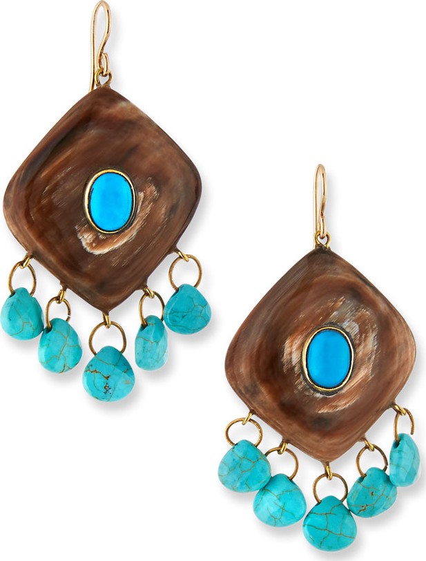 Ashley Pittman Kingo Drop Earrings w/ Turquoise