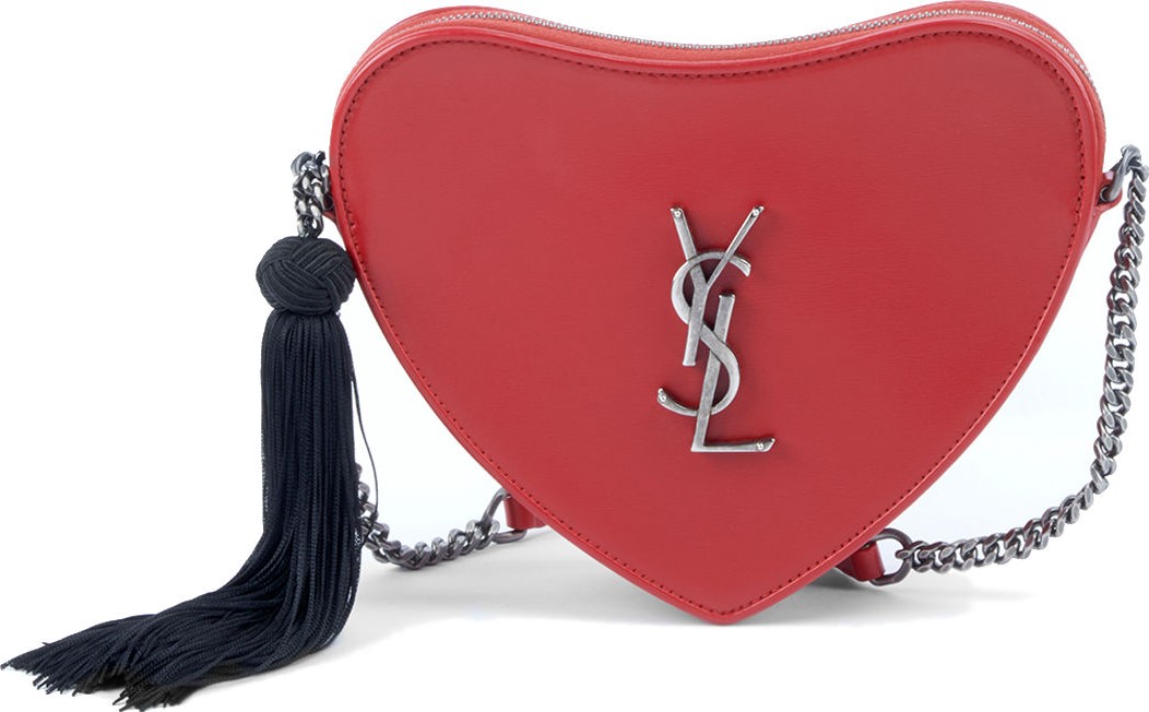 Saint Laurent Sac Coeur Monogram YSL Heart Tassel Box Clutch Bag