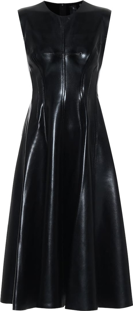 Norma Kamali Grace faux-leather midi dress