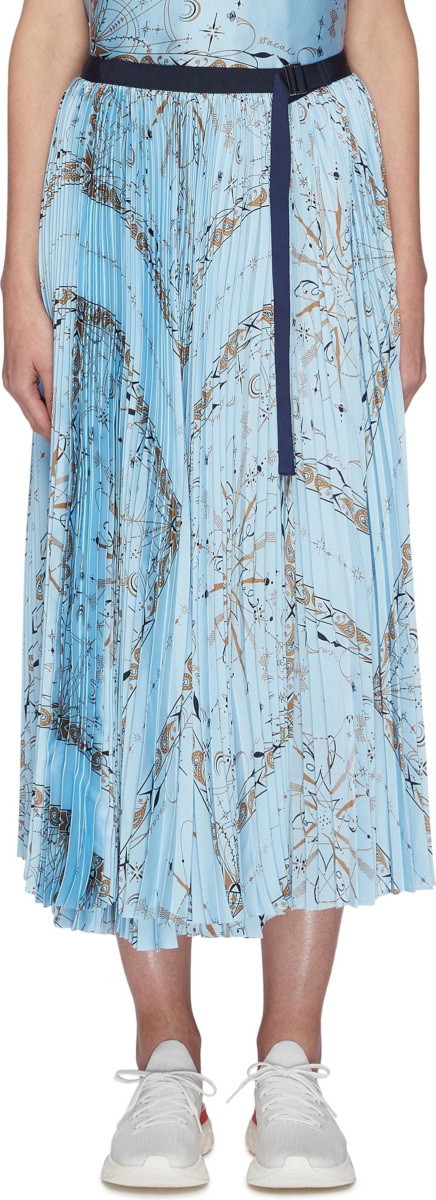 Sacai x Dr Woo bandana print pleat skirt