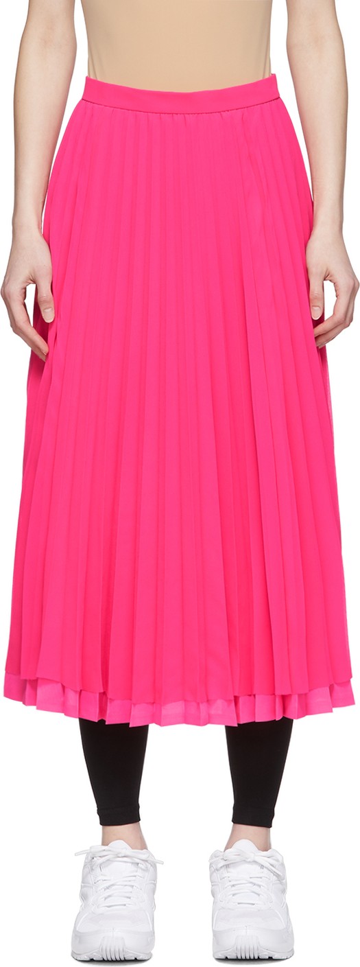 Junya Watanabe Pink Chiffon Pleated Skirt