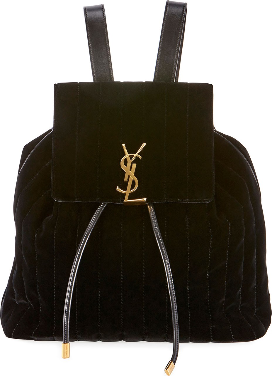 Saint Laurent Vicky Quilted Drawstring Backpack