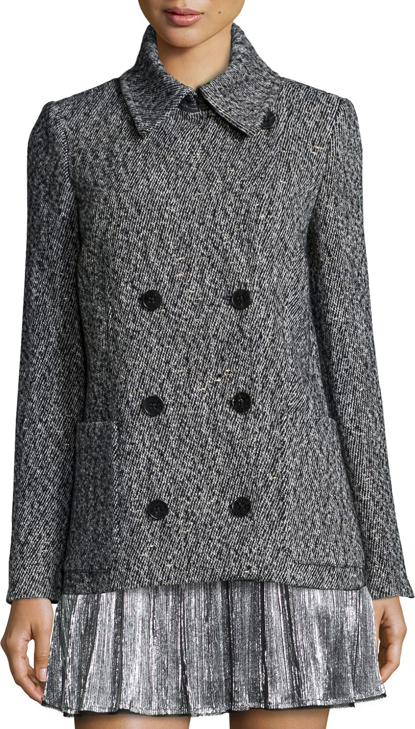 Zadig & Voltaire Miles Deluxe Double-Breasted Coat, Gris