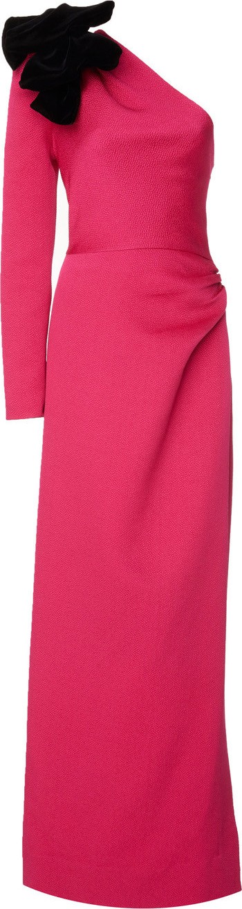 Rebecca de Ravenel Jacquard One Shoulder Gown