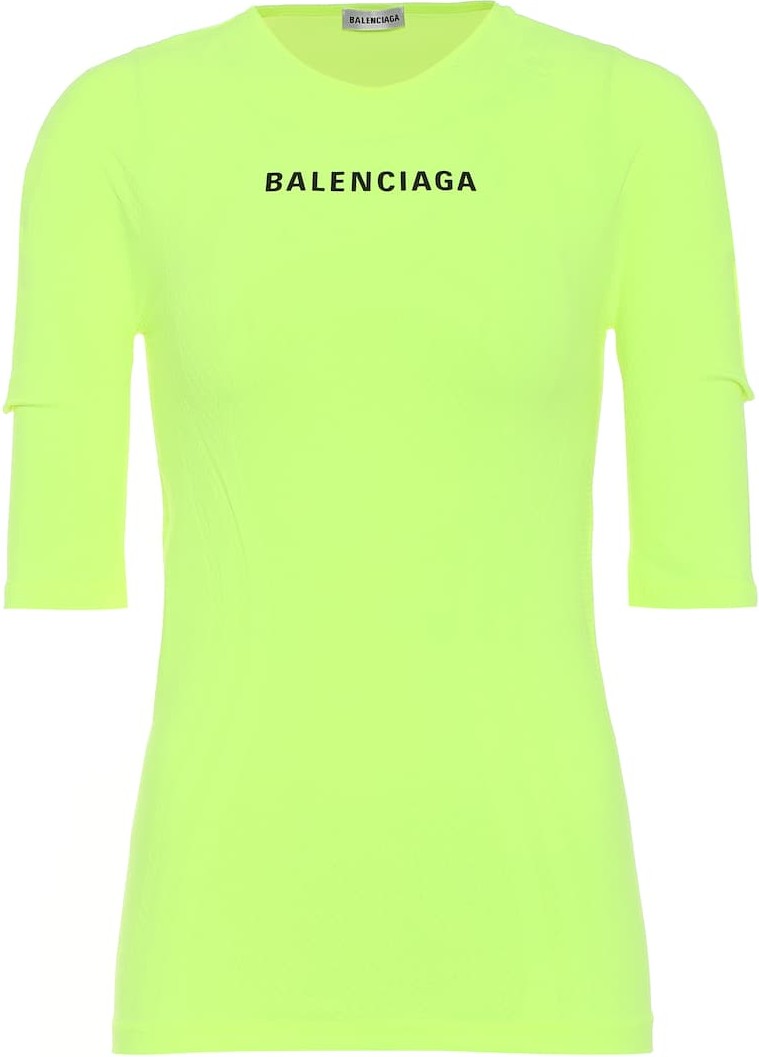 Balenciaga Logo athletic stretch-jersey top