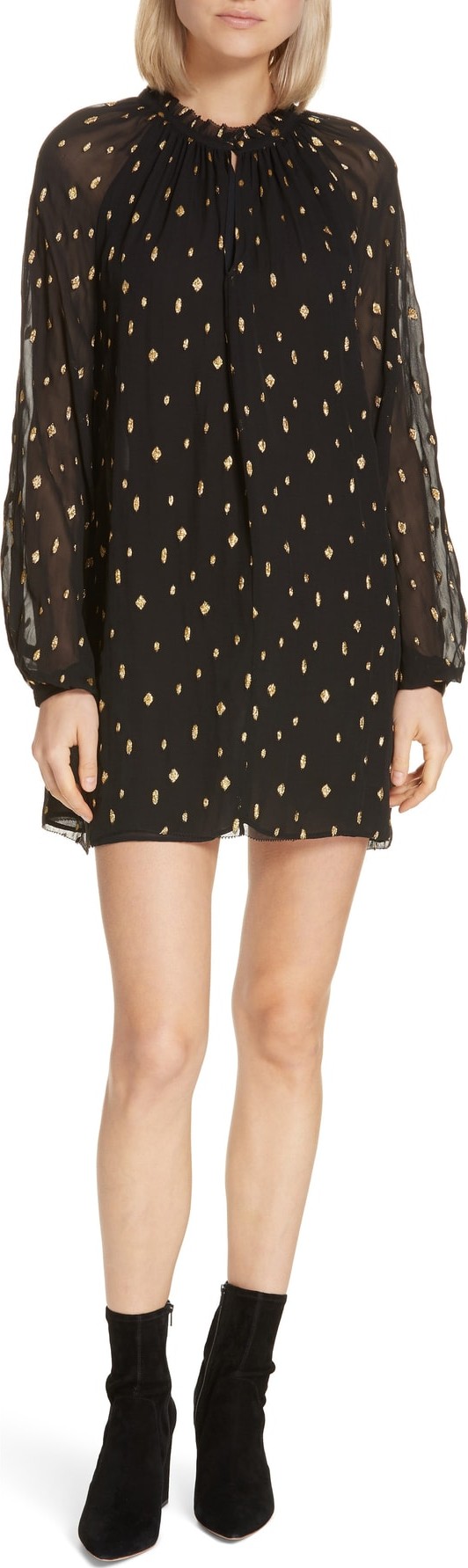 FRAME DENIM Metallic Fil Coupé Minidress